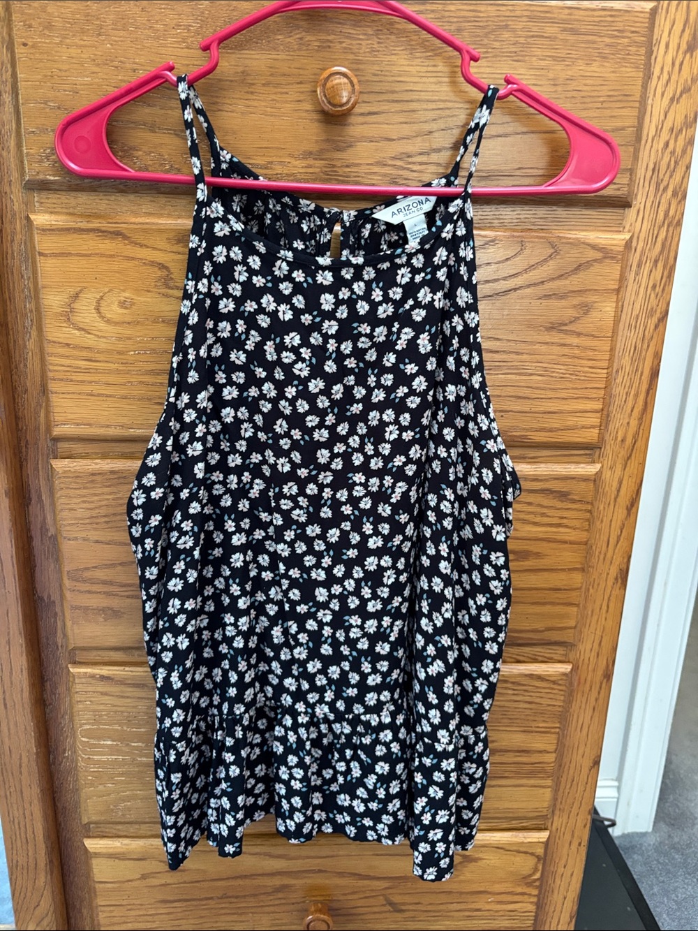 Arizona Jean Company Black Floral High Neck Camisole